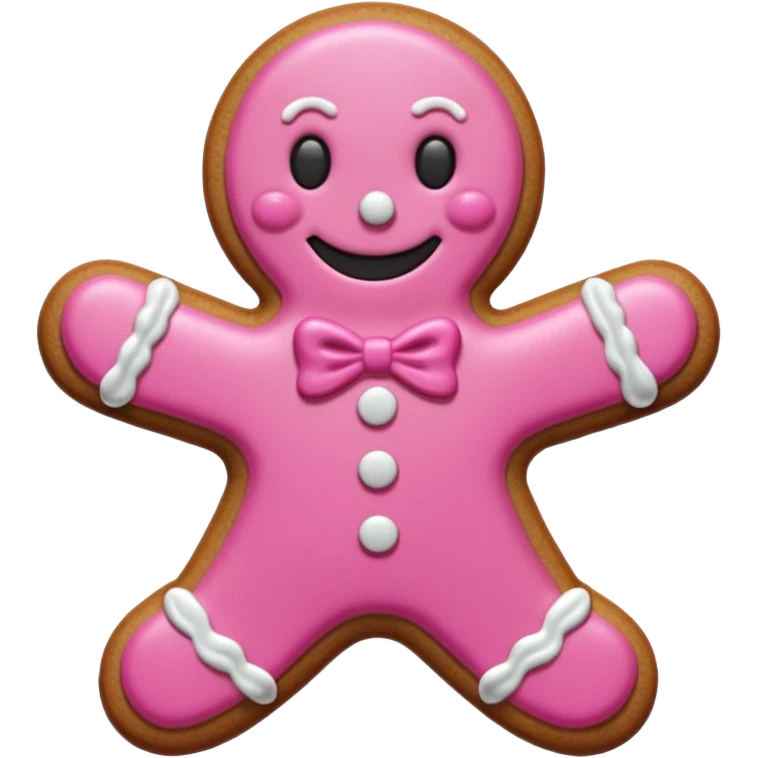 pink gingerbread man emoji