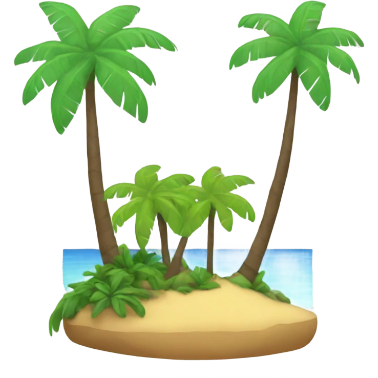 island with palms and plumerias emoji