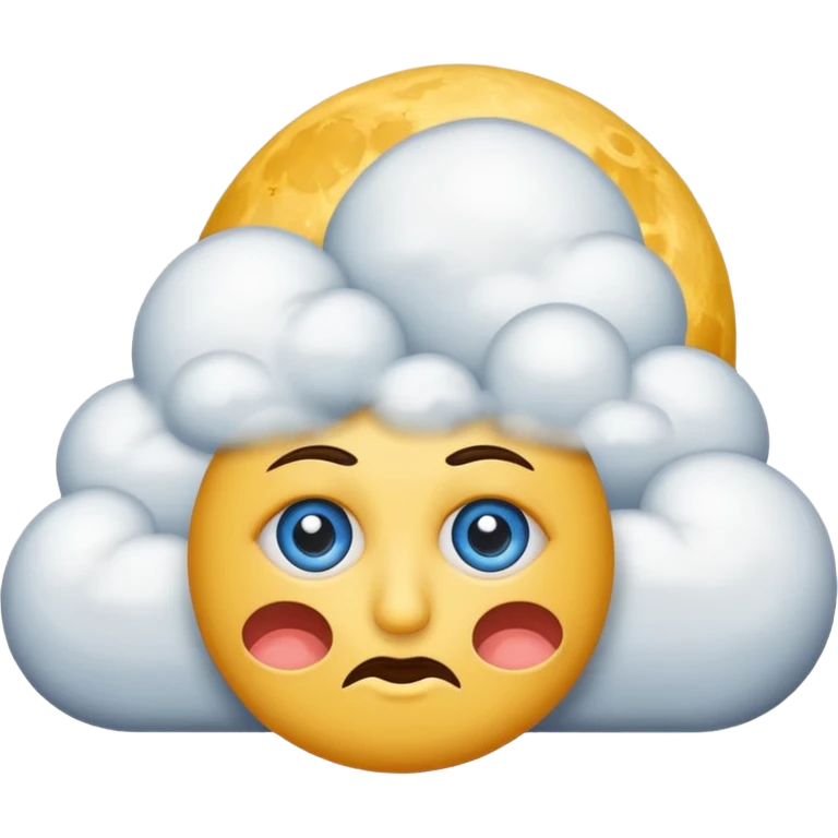 sarcastic moon side eye with cloud emoji