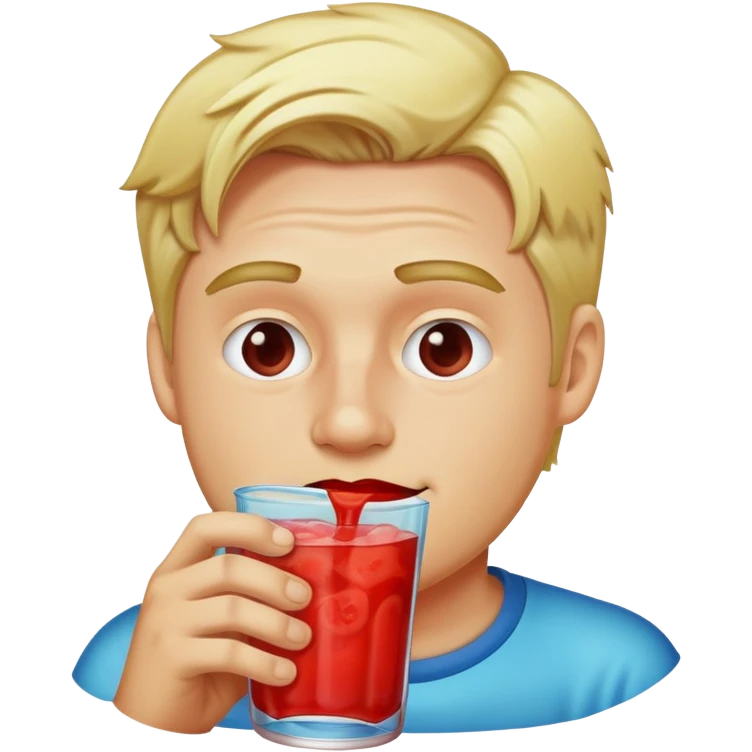 Blonde man drinking kool aid  emoji