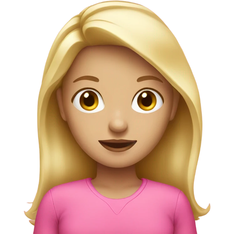 blonde girl wearing pink  emoji
