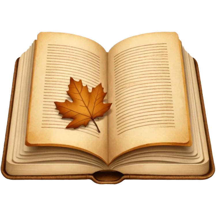 open book, beige and brown colours, autumn vibe emoji
