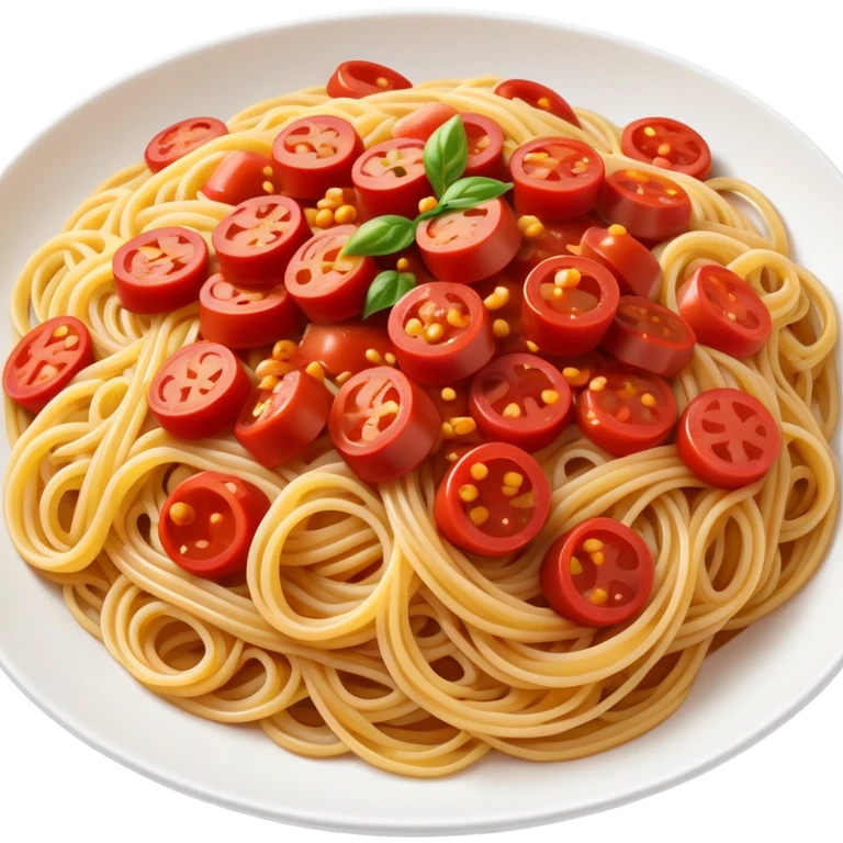 Spaghetti noodles with pepperonis emoji
