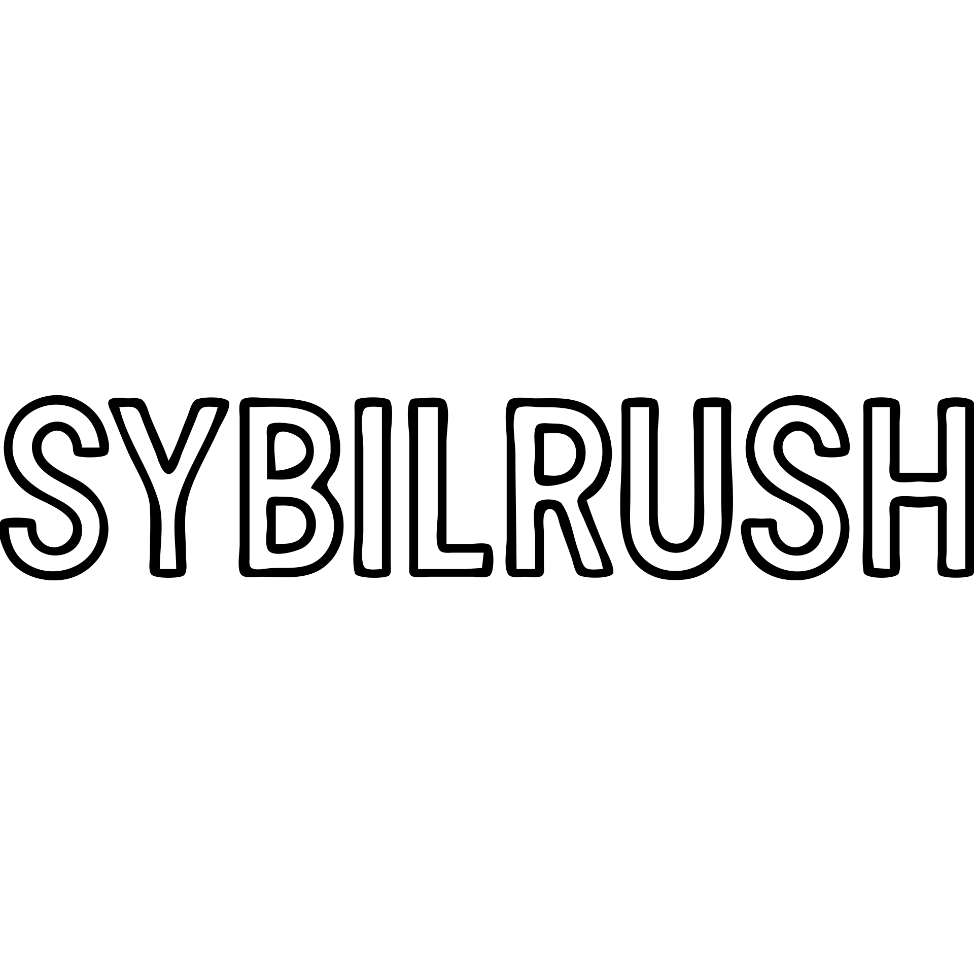 The text "SYBILRUSH" written clearly emoji