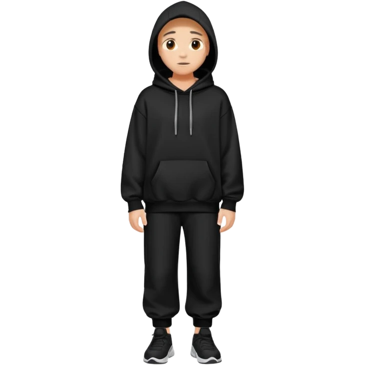 Oversized black hoodie and pants  emoji