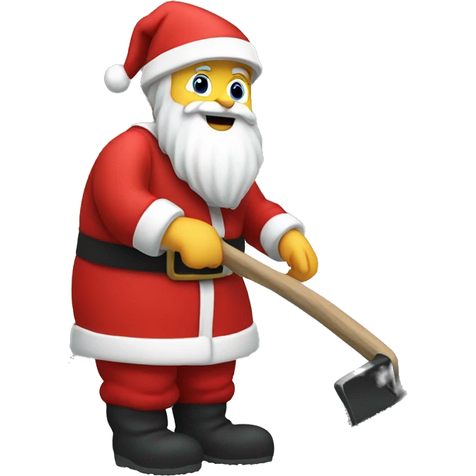 Santa Claus raking gravel emoji