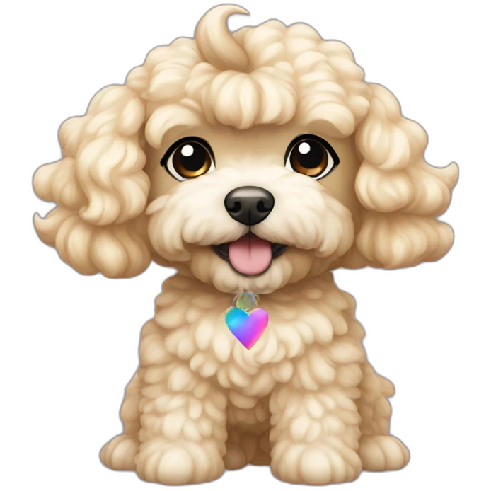 Beige maltipoo unicorn rainbow emoji