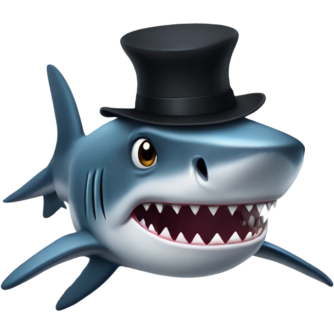 A shark with a black hat emoji