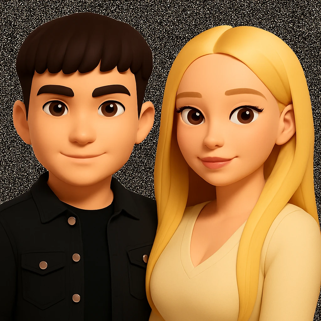 Slightly increase the volume of the upper body of the girl and move her slightly to the right, preserving the style of the image. emoji