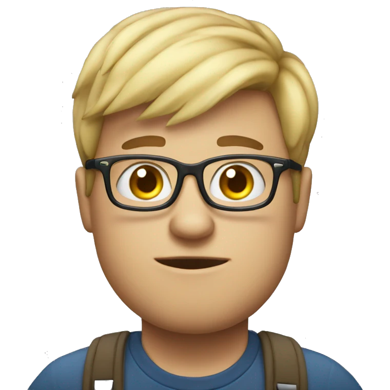 nerd that can't do anything and white chubby emoji