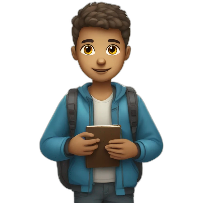 christian boy with ukranian flag colors on face holding passport and bible in hands emoji