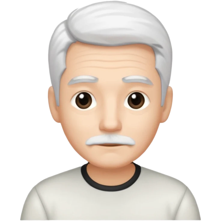pure white hair, cute mature Boy, black eyebrows emoji