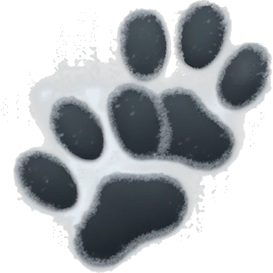 Two paw prints in snow emoji