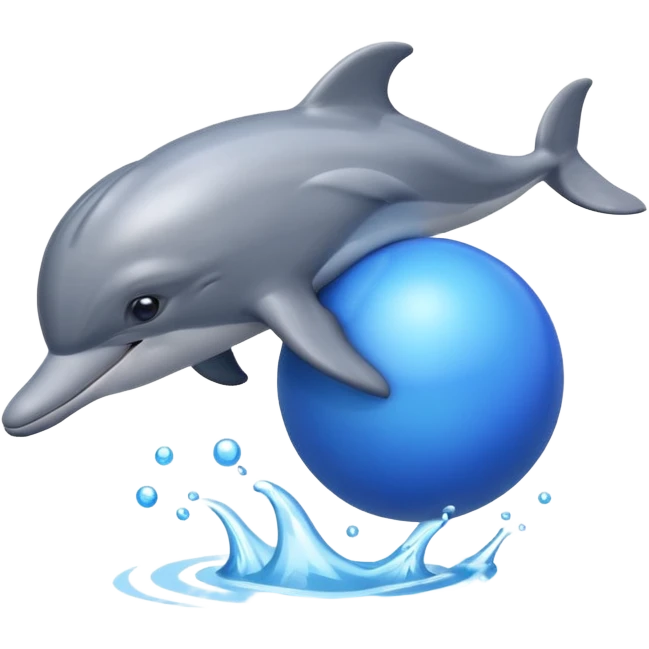 Dolphin with ball emoji