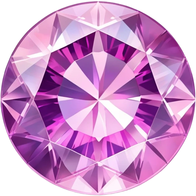 Round cut kunzite gemstone with holographic rainbow reflections, pink-purple crystal gem with brilliant facets emoji