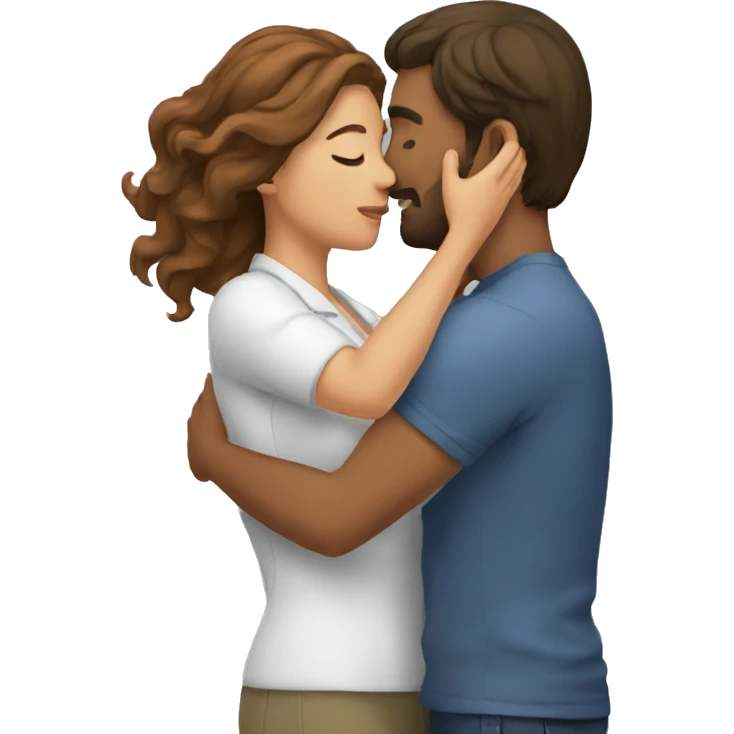 a woman caressing a man's hair emoji