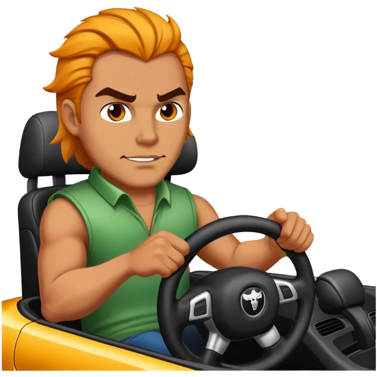 Man driving hellcat emoji