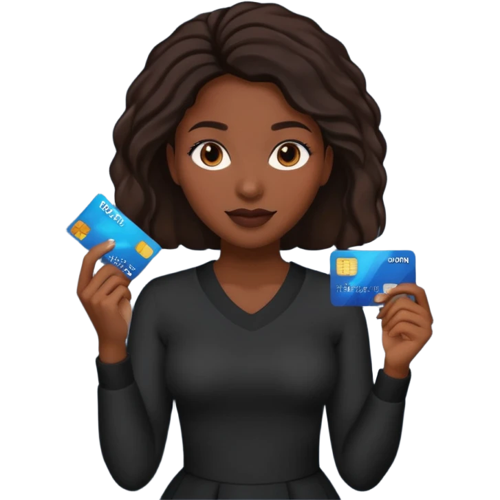 Credit card black women 
hands emoji