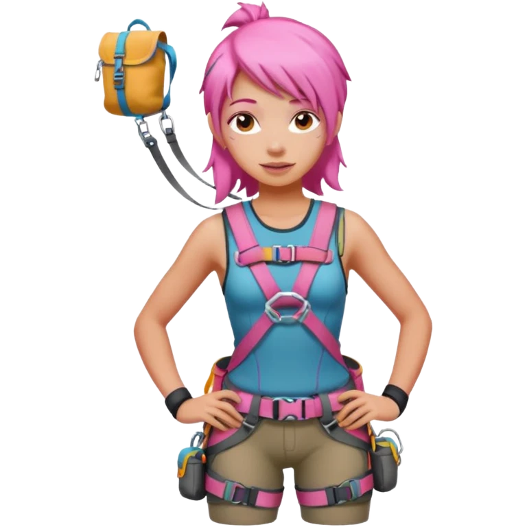 climber girl with pink hair emoji