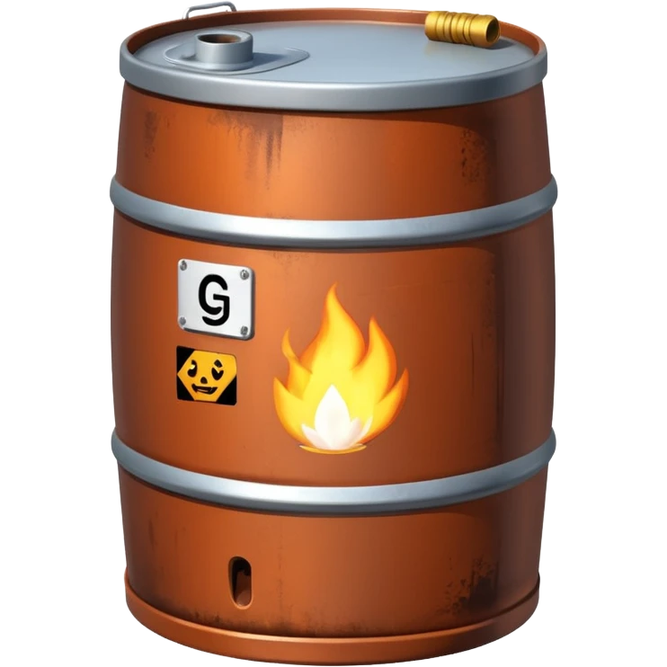 generate a realistic rust-free metal natural gas barrel emoji