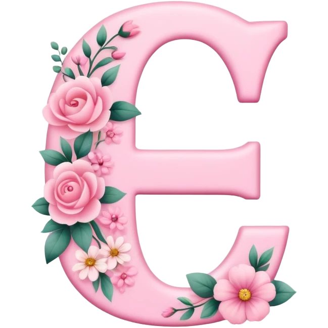 Pink romantic alphabet letter emoji