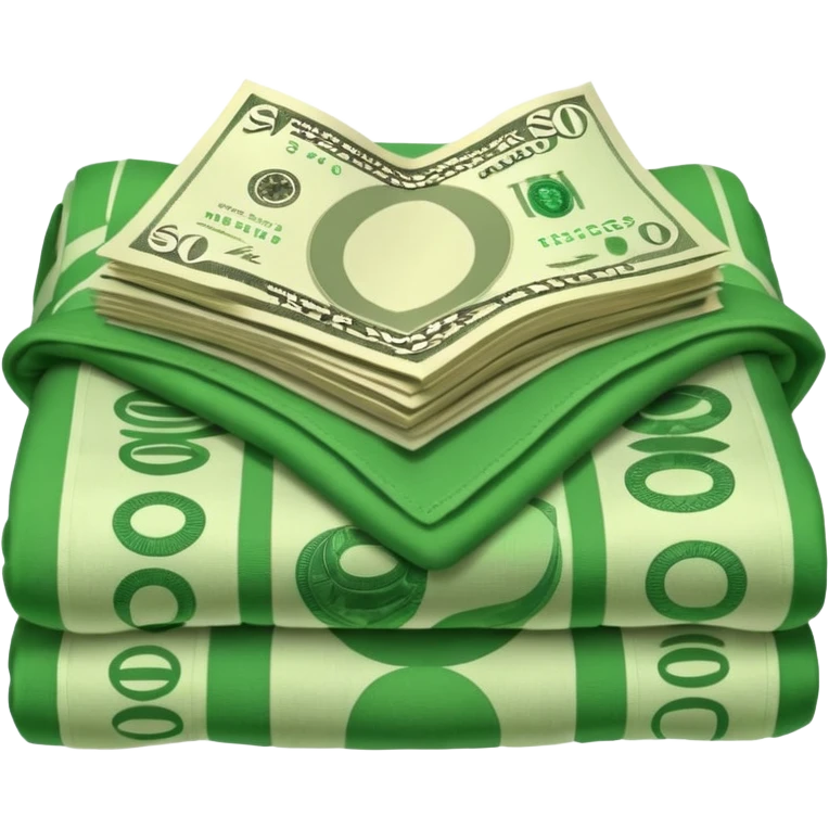 The blanket was spread wide open, and money lay beneath it. emoji