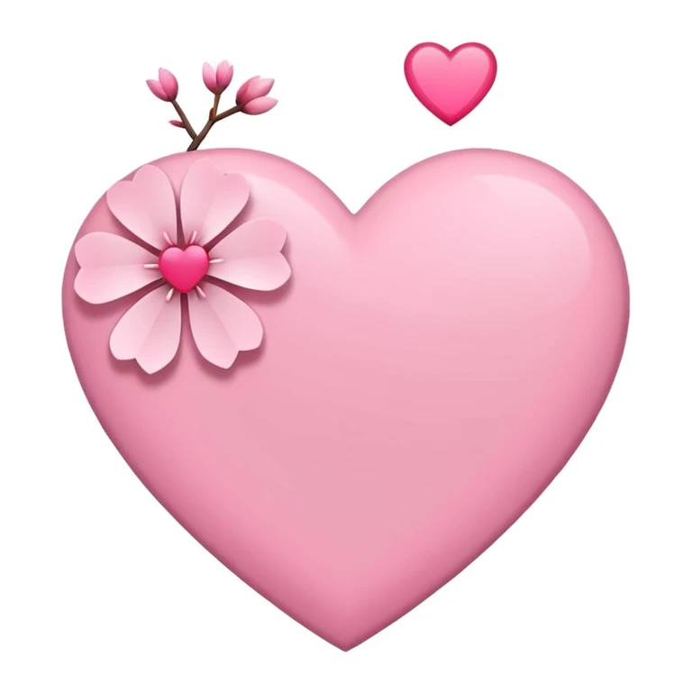heart with sakura and geometric shapes emoji