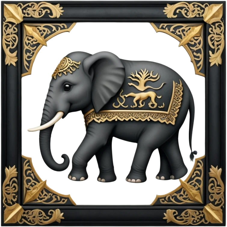 Republican Party elephant but in a Game Of Thrones Intro Sigil Form - in a square picture frame emoji