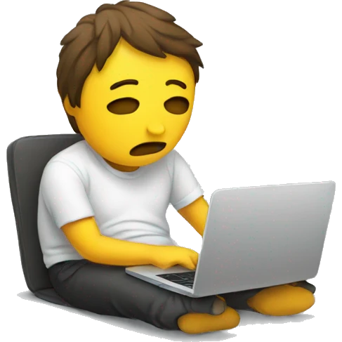 sad person with laptop emoji
