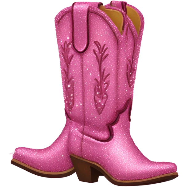 Sparkly pink cowboy boots emoji