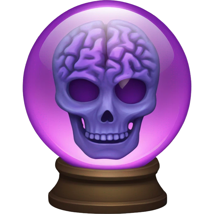 A glowing crystal ball with a brain inside it. emoji