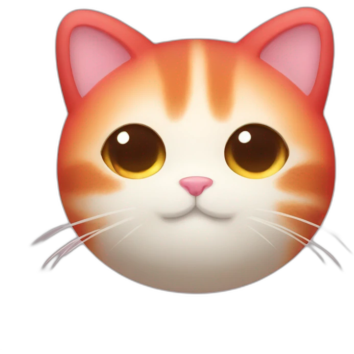 red soft mochi cat emoji