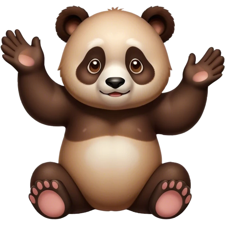 Bored Panda shrugging his shoulders and hands emoji