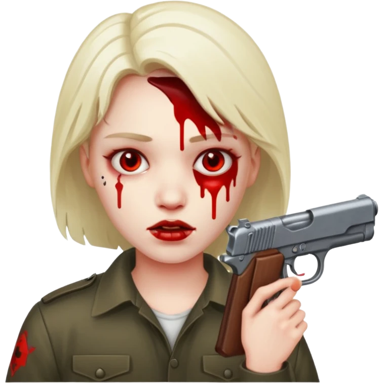 gun in bloody face emoji