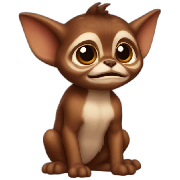 Cute brown gremlins emoji