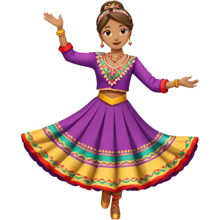 Folk dancer (twirl), street dancers. emoji