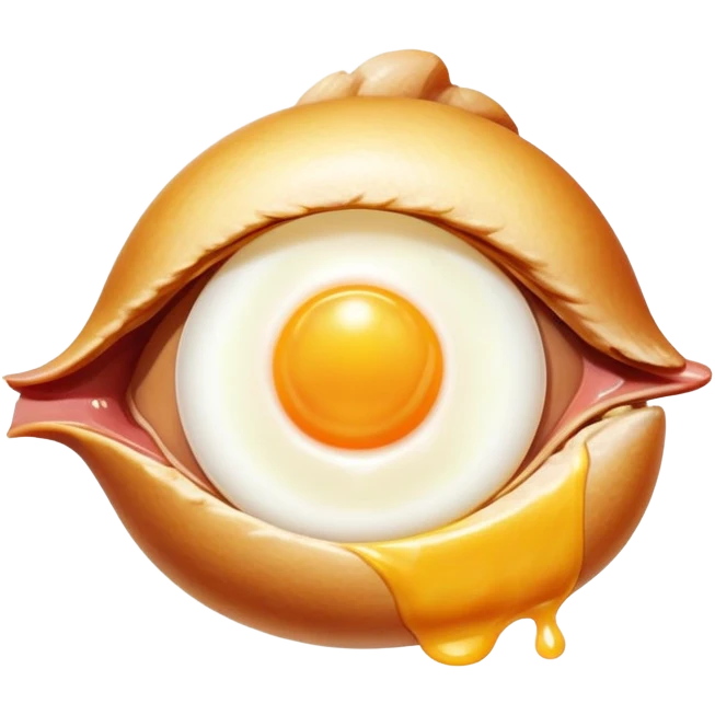 Chicken pieces with liver and egg yolk surrounding a central eye that beams light to patches of skin. The vitamin A-rich foods glow with golden energy that flows through the eye and onto the skin, showing improved vision and skin regeneration. emoji