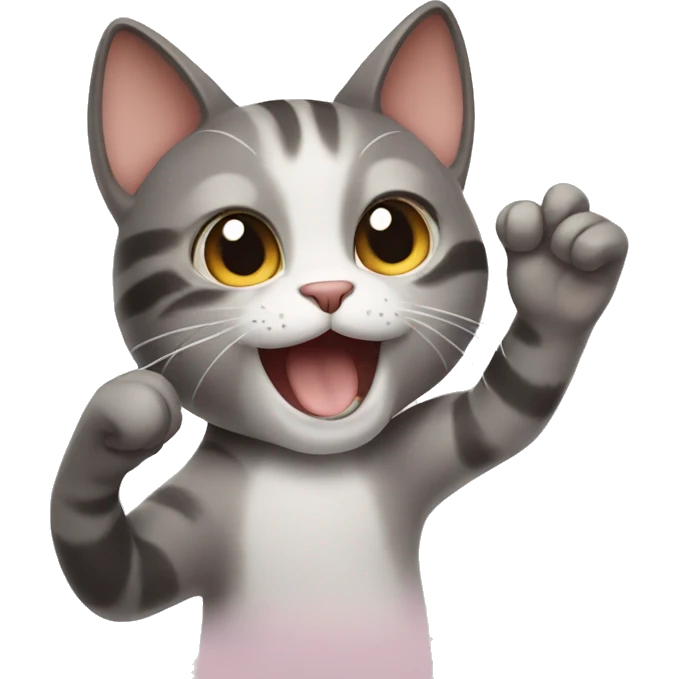 cat waving hand
 emoji