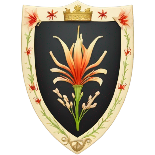 the lycoris flower in the royal shield as a coat of arms emoji