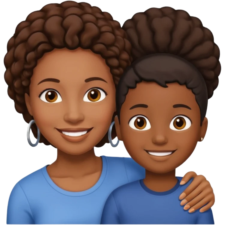 no a black mother and a black child emoji