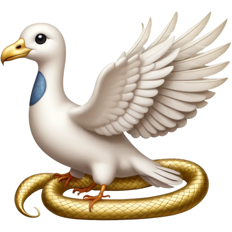 a white dove and snake gold emoji