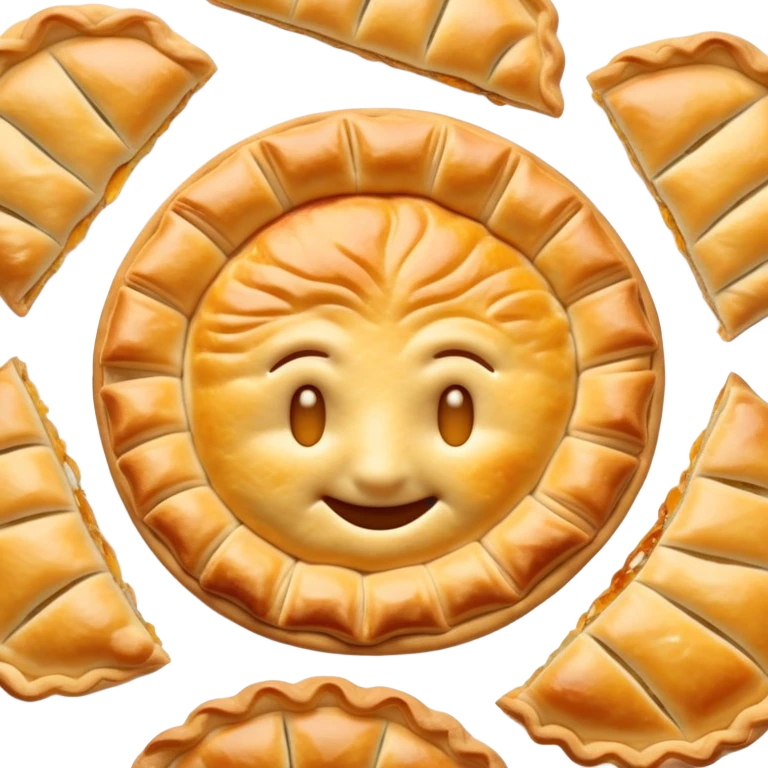 cinematic-realistic-flat burek-sa-sirom-dish-emoji,-showcasing-a-flaky-pastry-filled-with-cheese-rendered-with-crisp-textures-and-appetizing,-warm-lighting.  emoji