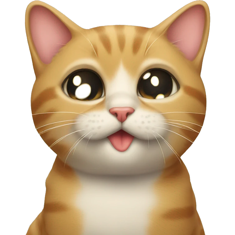 Cat kissing another cat on lips emoji