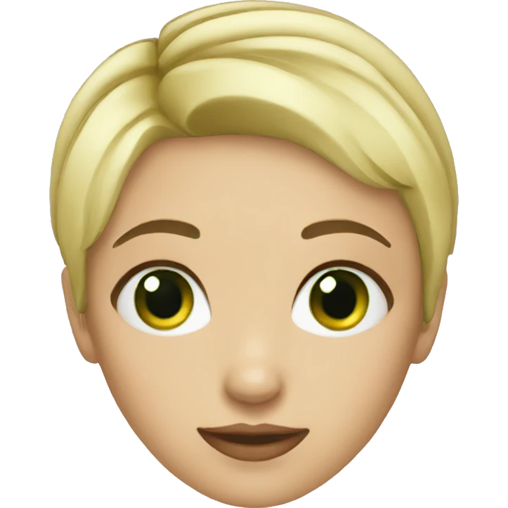 short hair blonde girl with green eyes emoji