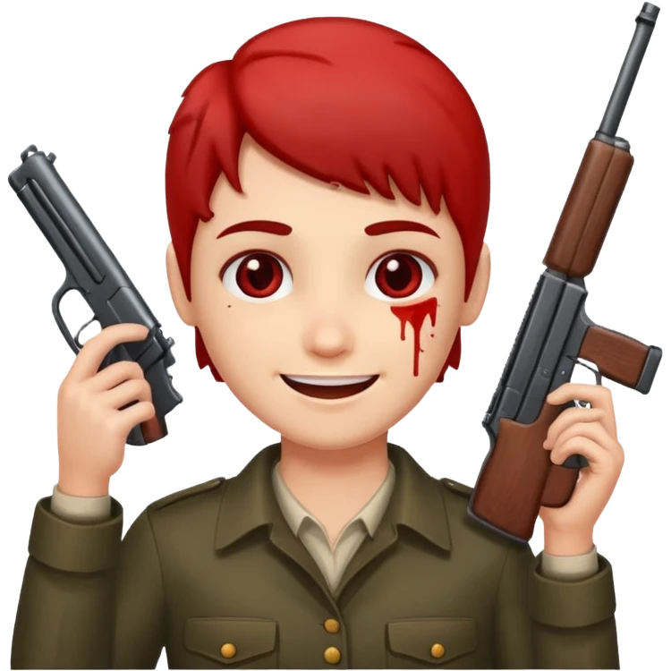 Smilingly holding gun to head emoji