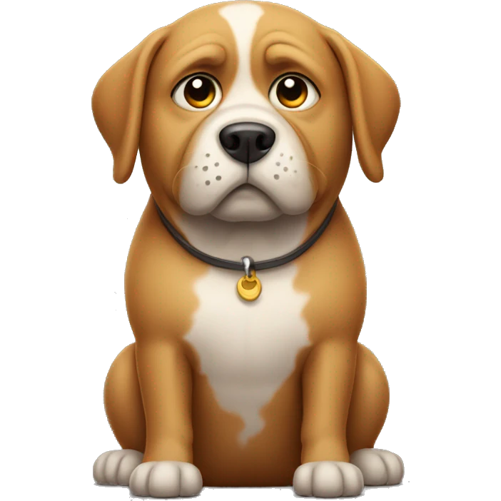 Dog looking serious standing up emoji