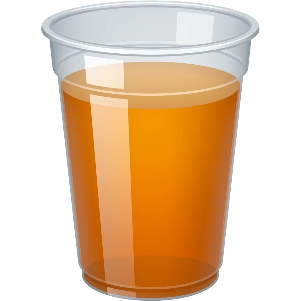 vaso plastico transparente de gaseosa de naranja emoji