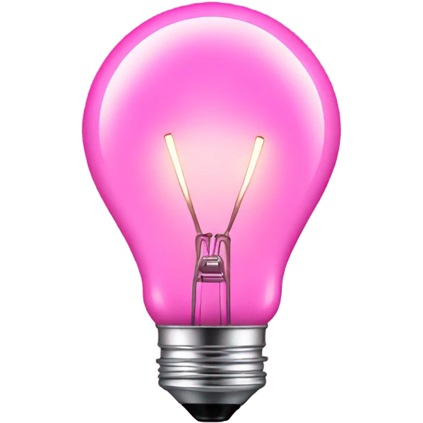 A fully pink light bulb, metallic base also must be pink emoji