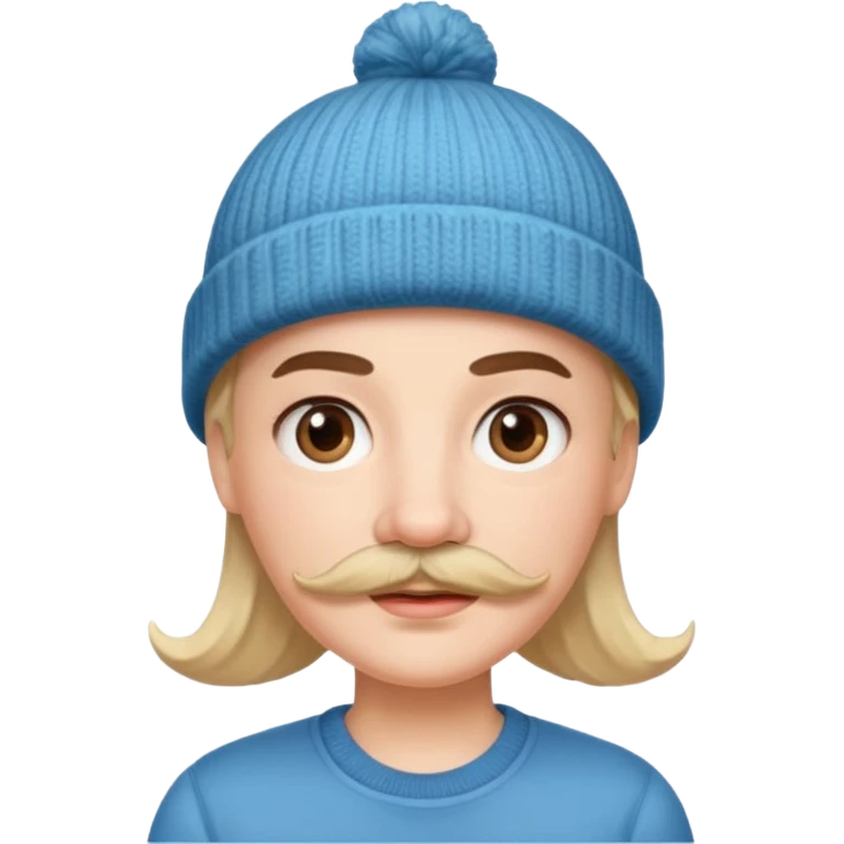 frances con un bigote y un gorrito  emoji