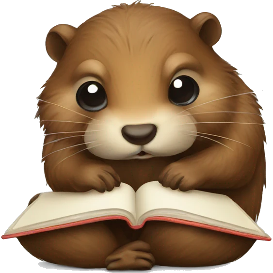 beaver studying emoji